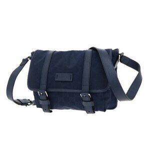 Gucci Flap Double Buckle GG Monogram messenger bag navy blue